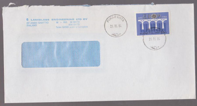 PYHÄRANTA 25.06.84 LEIMA KUORI 2MK EUROPA-MERKKI FIRMAKUORI