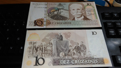 Brasilia Brazil 10 cruzeiros 1987 P209b UNC