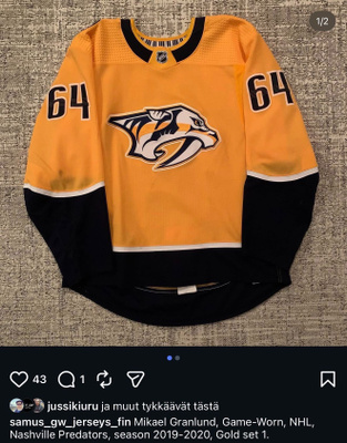 Mikael Granlund game worn Nashville