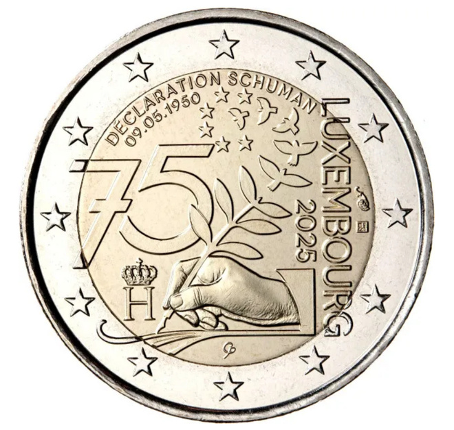 ** LUXEMBURG 2€ 2025 Schuman pillerissä **