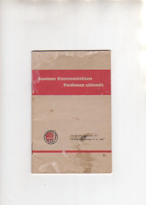 Suomen Kommunistisen Puolueen Säännöt, 1957.