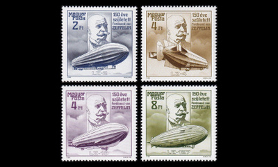Unkari 3942-5 ** Ferdinand Graf von Zeppelin (1988)
