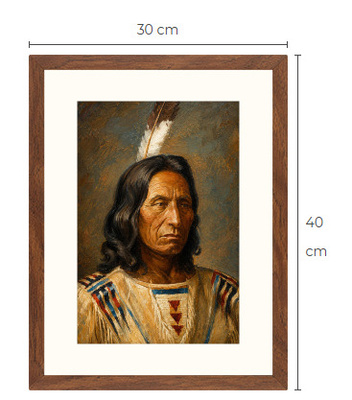 Uusi Intiaani art print kehystetty 30 cm x 40 cm