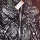 VERO MODA upea musta tikattu bomber takki keinonahka M - pikkukuva 3