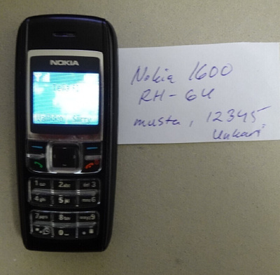 puhelin, Nokia 1600, RH-64, musta