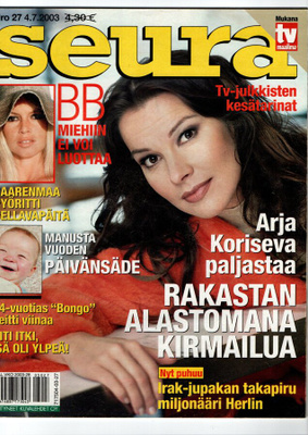 Seura n:o 27 2003 Brigitte Bardot. Saarenmaa. Anu Saagim.