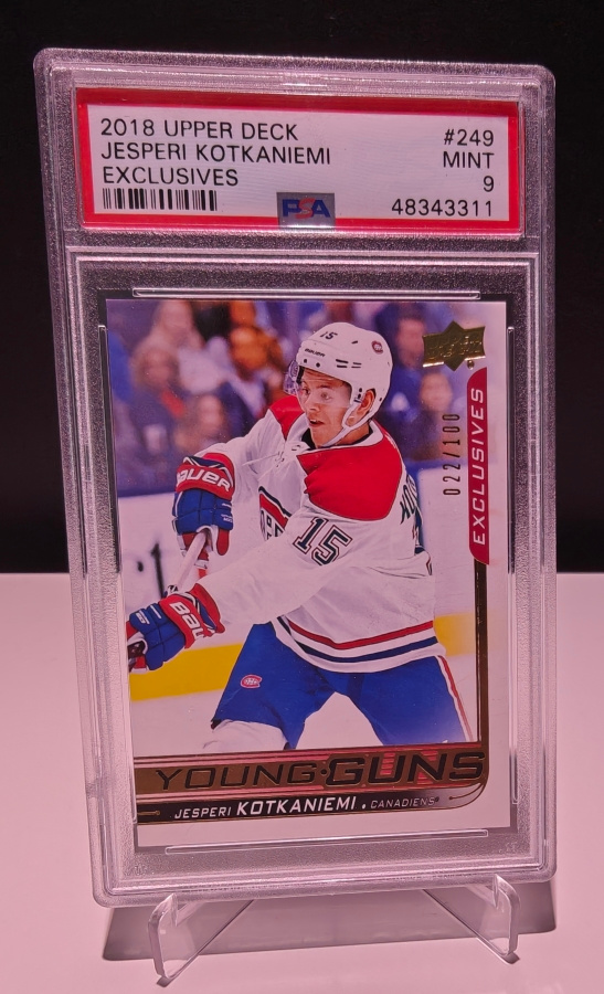 Jesperi Kotkaniemi /100 UD Exclusives Young Guns PSA9 Mint