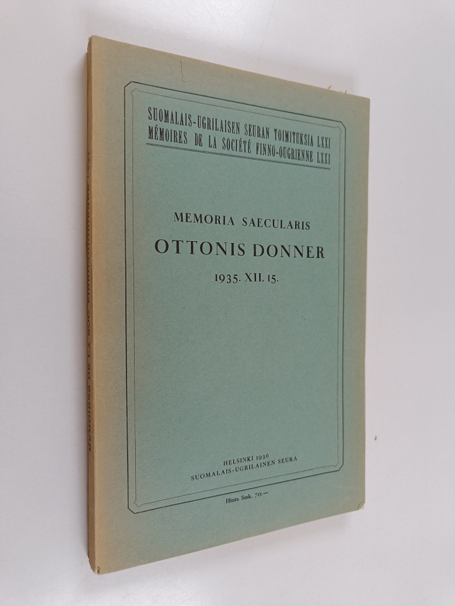 Memoria saecularis Ottonis Donner 1935. XII.15