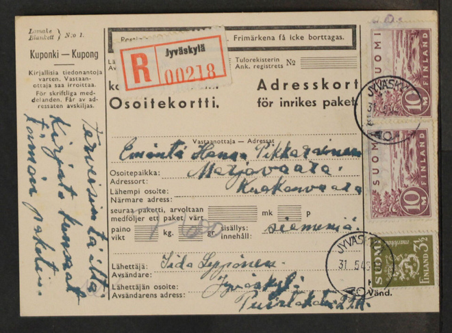 # 23993 # R-Paketti Jyväskylä > Marjovaara - 1945