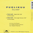Puolikuu • Sinä Tulit CD-Single - pikkukuva 2