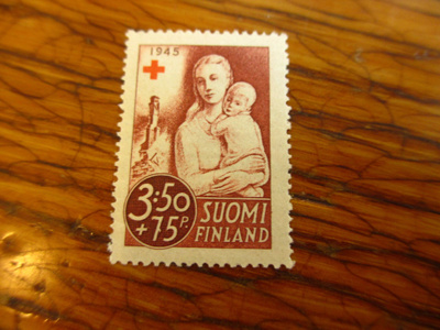 suomi pm pr 1945 3,50+0,75 äiti ja lapsi ei leimaa