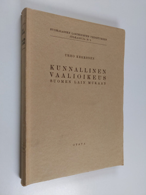 Urho Kekkonen : Kunnallinen vaalioikeus Suomen lain mukaan