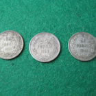 3 kpl 25p 1894, 1902 & 1910 - hopeaa - pikkukuva 1