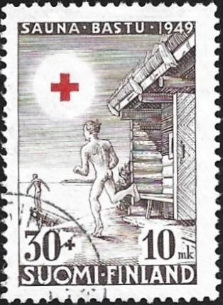 1949 Punainen Risti 30 + 10 mk leimattu LaPe 364