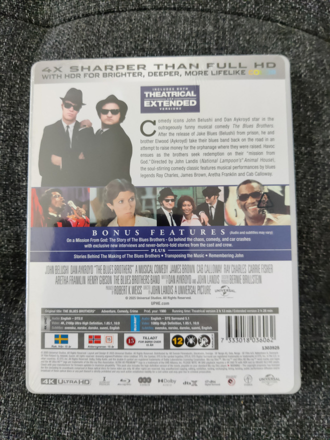The blues brothers 4k ultra hd limited edition steelbook uus