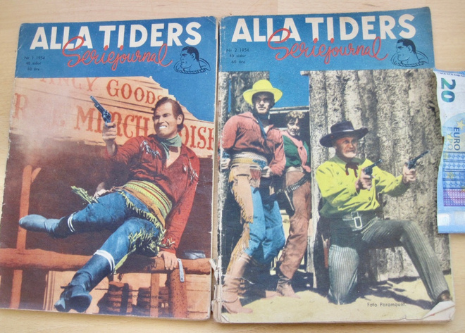 2 VANHAA Lehteä Alla Tiders 1954 N 1 + 2