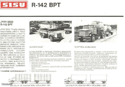 1975 Sisu Jyry-Sisu R-142 BPT 6x2 esite - KUIN UUSI - suom