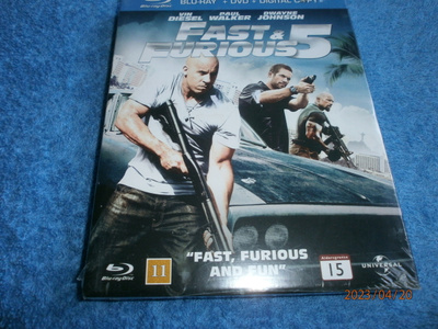 FAST & FURIOUS 5 uusi Blu-ray + DVD