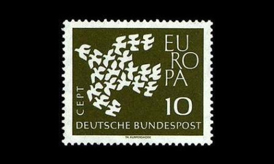 Saksa 367y ** Europa 10 Pf, y-paperi (1961)