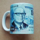 UKK Urho Kekkonen 500 markkaa seteli muki - pikkukuva 1