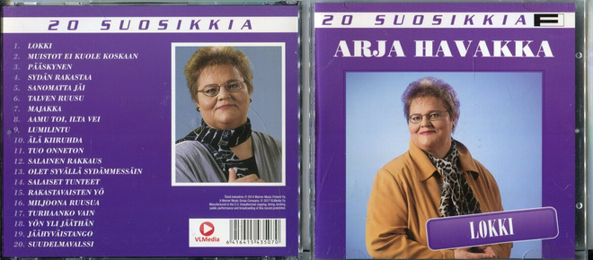 ARJA HAVAKKA . CD-LEVY . 20 SUOSIKKIA - LOKKI
