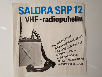 Salora SRP 12 VHF-radiopuhelin myyntiesite pienpainate