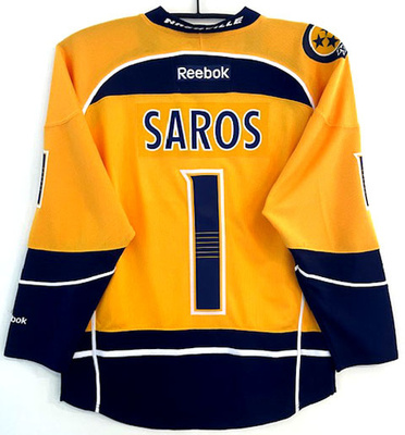 NHL FaniPaita  Predators JUUSE SAROS #1 ROOKIE Team Color