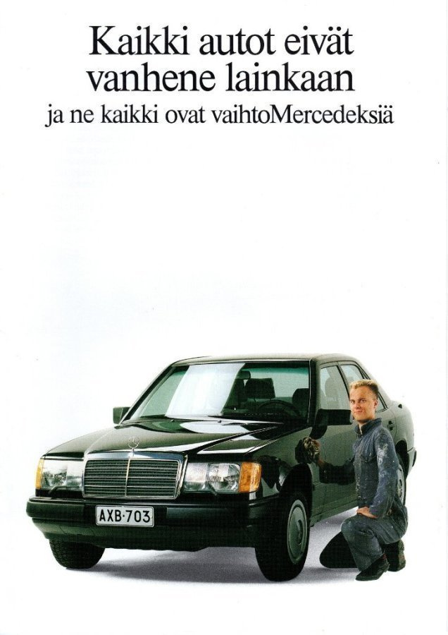 Mercedes-Benz E-sarja Vaihtoauto -esite, 1988