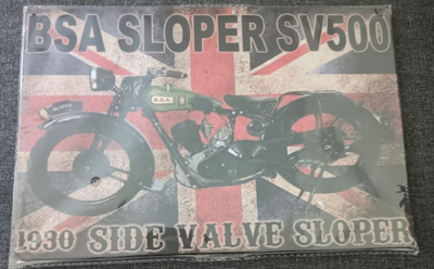Peltikyltti BSA Sloper SV500 uusi retro