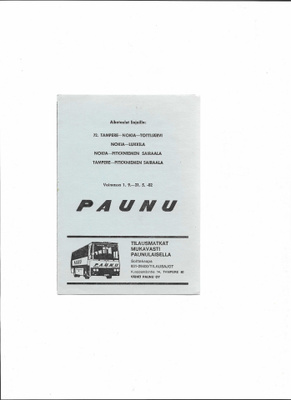 Aikataulut, Paunu, 1982
