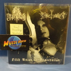ANAL BLASPHEMY / BLOODHAMER - FILTH UNION IN DESECRATION 7" - pikkukuva 1