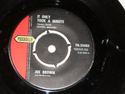 7" JOE BROWN - It Only Took A Minute single 1962 rockabilly