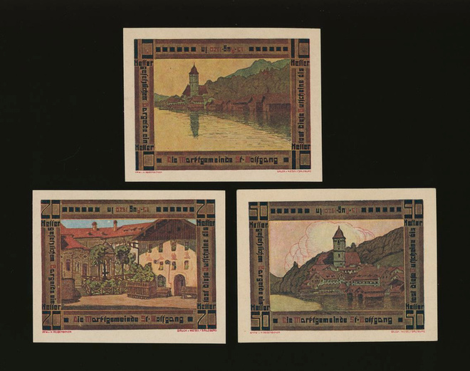 Itävalta Notgeld 10, 20, 50 Heller, St. Wolfgang