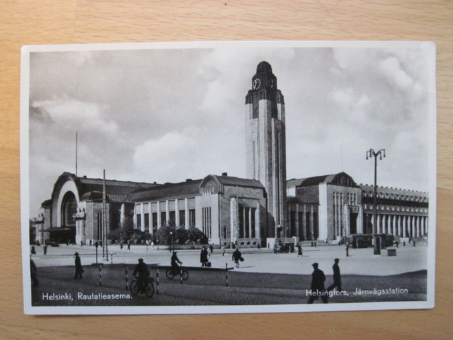 VANHA Postikortti Helsinki Rautatieasema 1950-luku