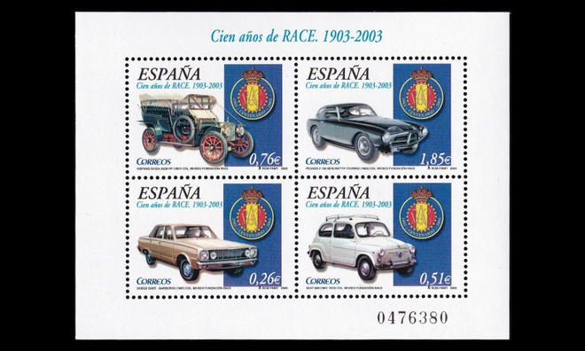 Espanja 3855-8BL118 ** Kuninkaallinen autokerho 100v (2003)