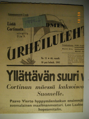 Suomen Urheilulehti Nro 11/1941 (16.3)