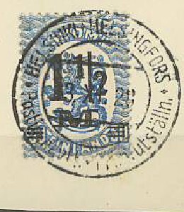 1921 1½/50 sininen leima: Postim.näytt. 1928