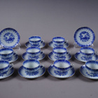 1110. 22kpl 'China Blau'-koristeinen kahviastiasto, Japani. - pikkukuva 1