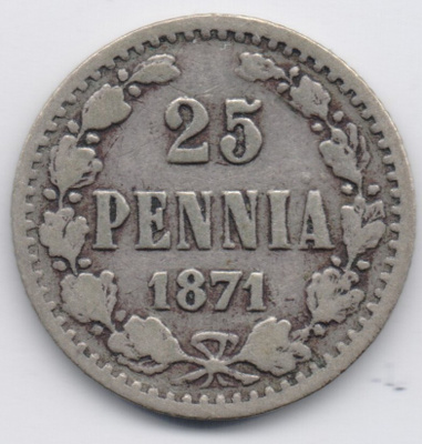 1871 25 penniä kl3/2
