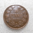 10 penniä 1915 siistikuntoinen pientä reunakarheutta - pikkukuva 1