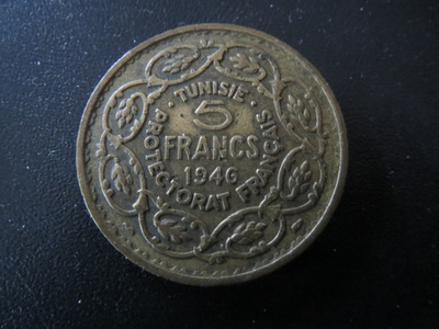 Tunisia 5 francs 1946