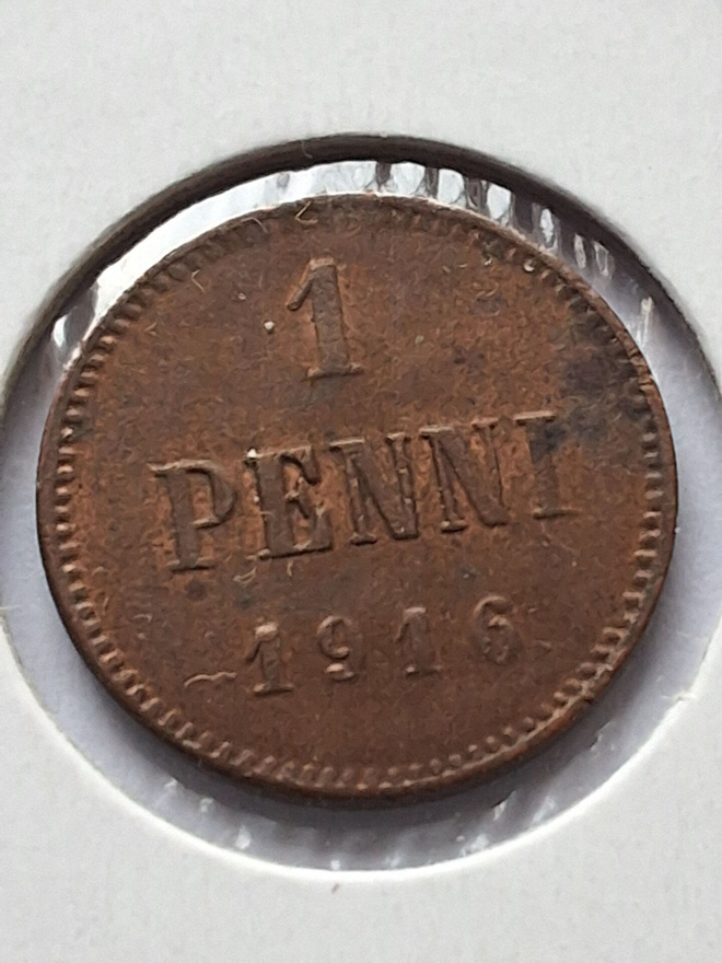 1 PENNI 1916 Siisti keräilykappale, kts!