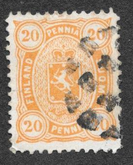 Nelilukuiset 20p 1885 (LAPE 22) kuvioleima
