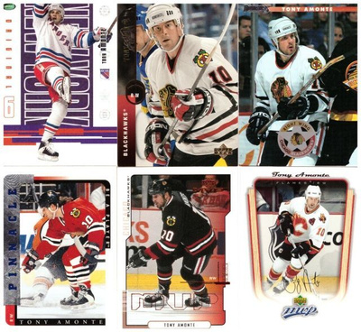 6 x TONY AMONTE Blackhawks, Flames, Rangers