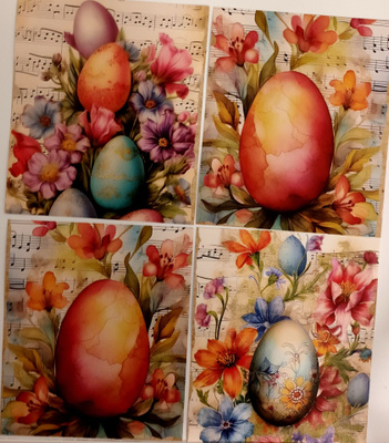 Kuviokartonki PÄÄSIÄINEN / 4 kpl -setti / 13 x 15 cm