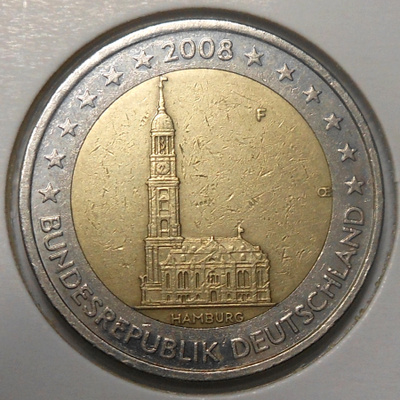 Saksa. Hamburg. 2€ 2008 F.