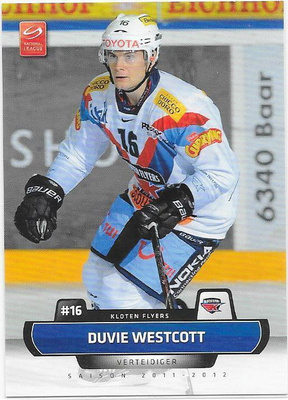 2011-12 Swiss NLA #24 Duvie Westcott Kloten Flyers ex JYP