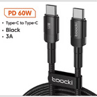 Musta punottu Toocki USB C - PD 60W kaapeli /3m #29690 - pikkukuva 2