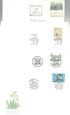 ÅLAND Ahvenanmaa erikoisleimat 4 kpl 1984 - 2001