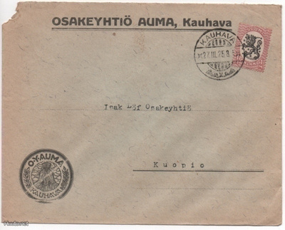 Firmakuori Kauhava Osakeyhtiö Auma 1925